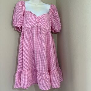 Pink Gingham dress size medium